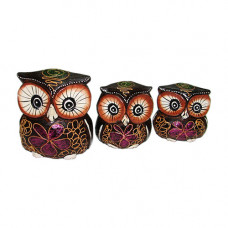 OWL025-6 Набор 3 сов,10,12,15см.